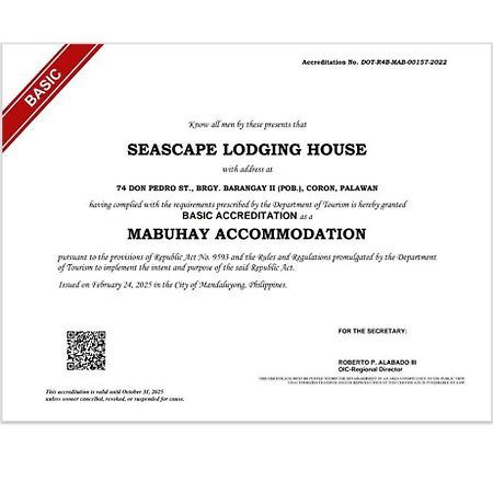 Seascape Lodging House Coron Exteriör bild